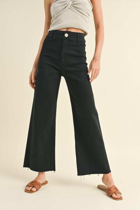 Fade Black Wide Leg Denim Pant