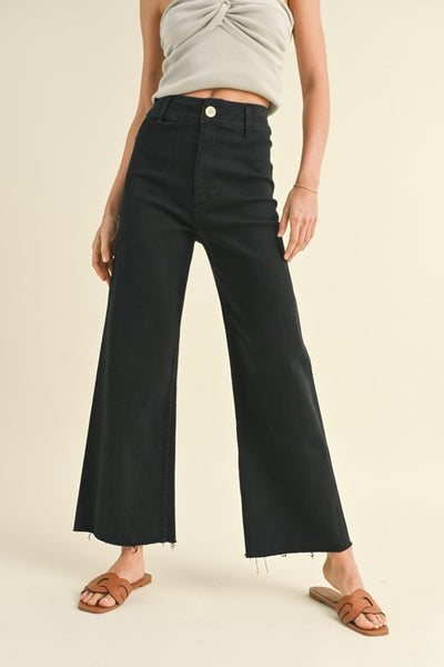 Fade Black Wide Leg Denim Pant
