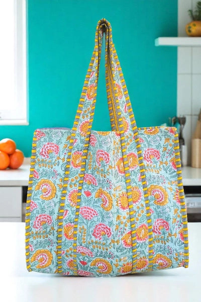 Nash Grey Floral Print Tote Bag