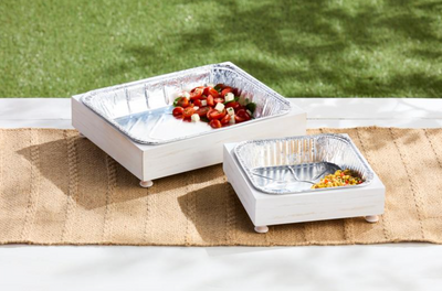 Wood Aluminum Pan Holder- Small