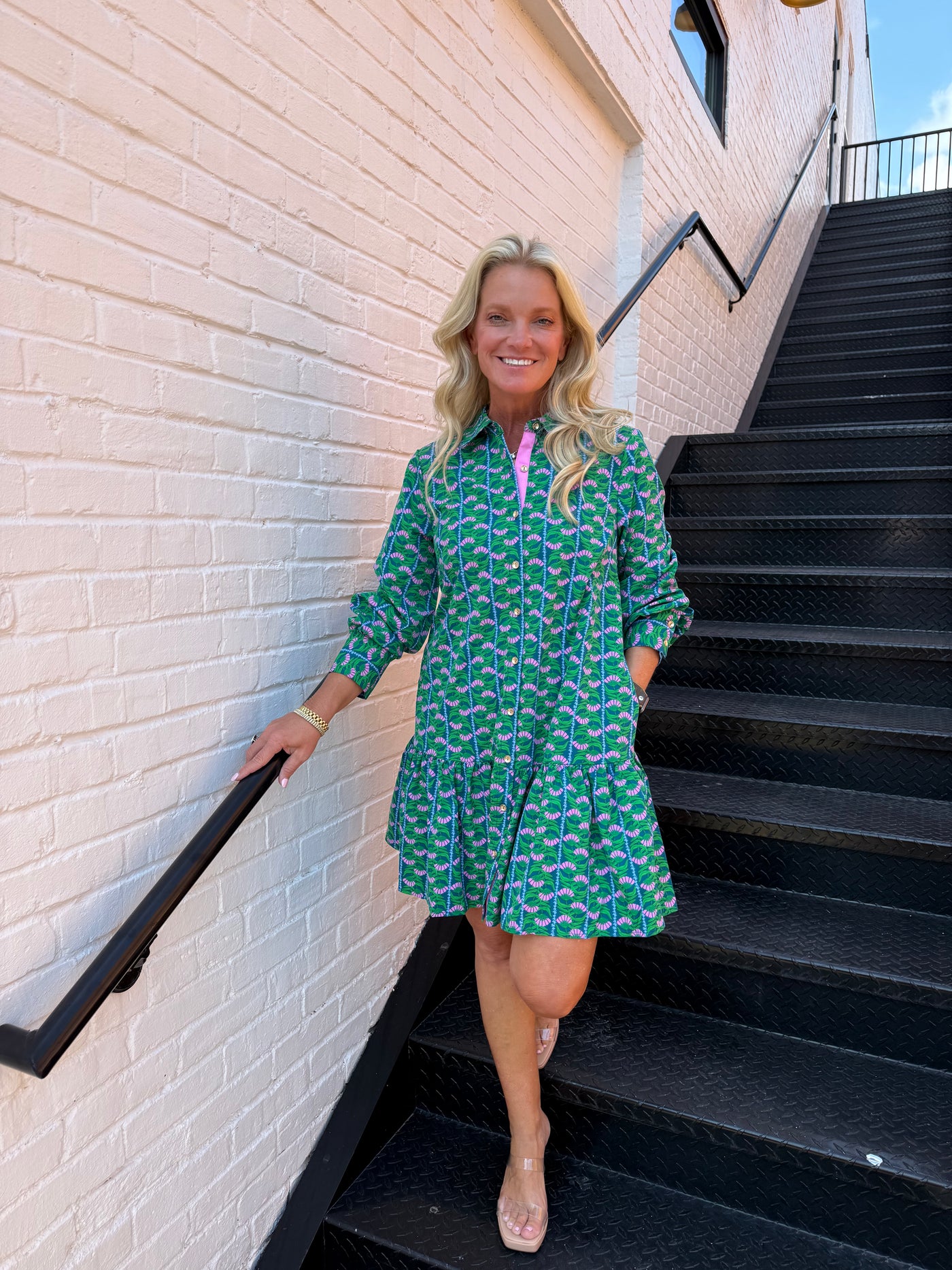 Fiona Honey Vines Green Dress