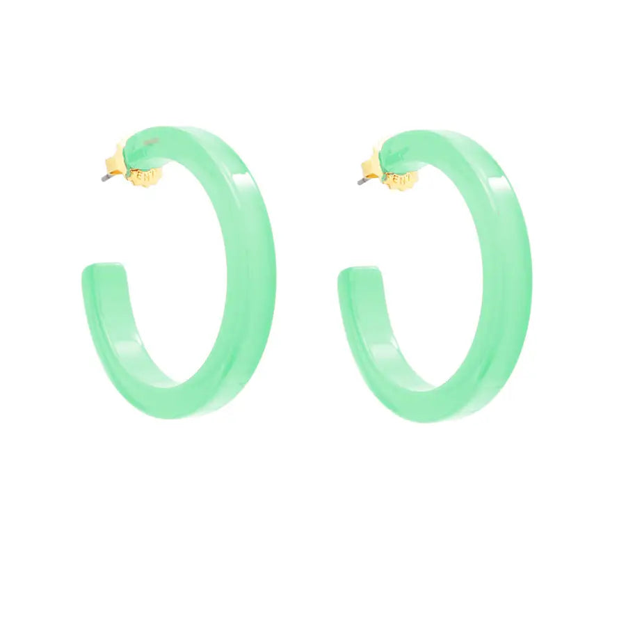 Medium Resin Hoop Earrings