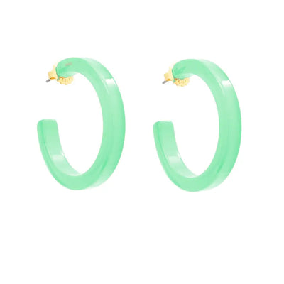 Medium Resin Hoop Earrings