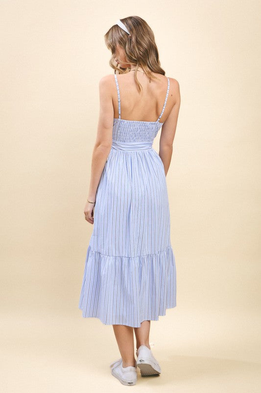 Summer Striped Midi Dress