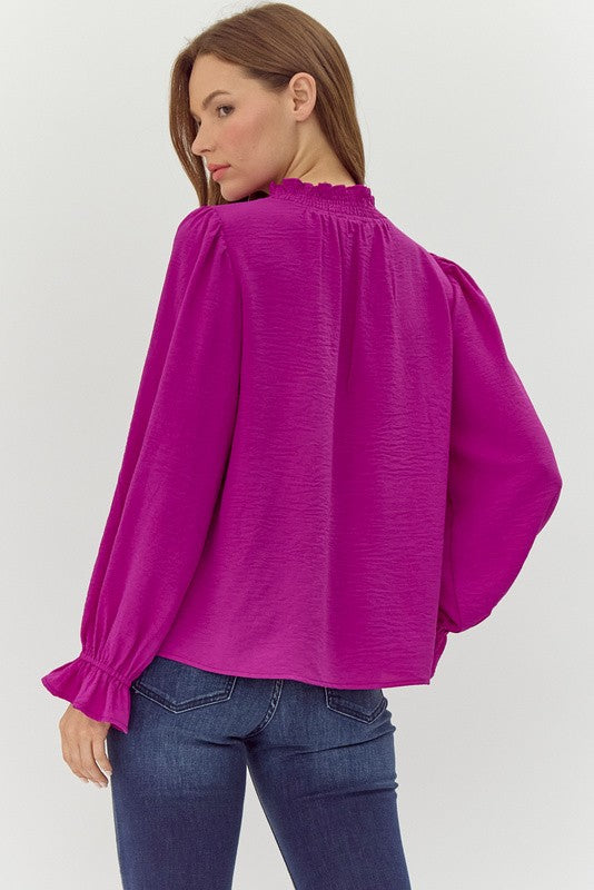 Magenta Poet Sleeve Top