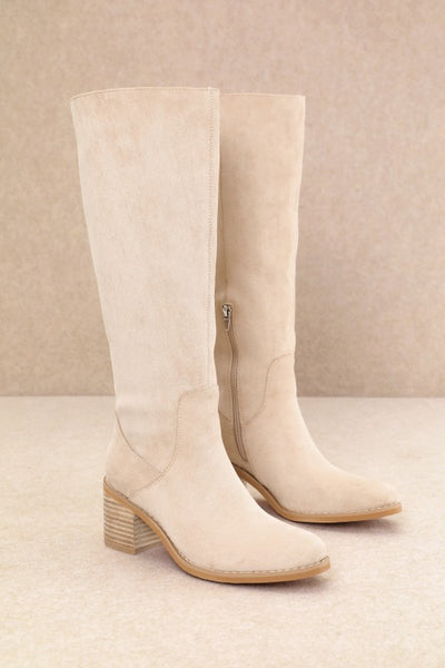 Juno Tall Beige Suede Boot