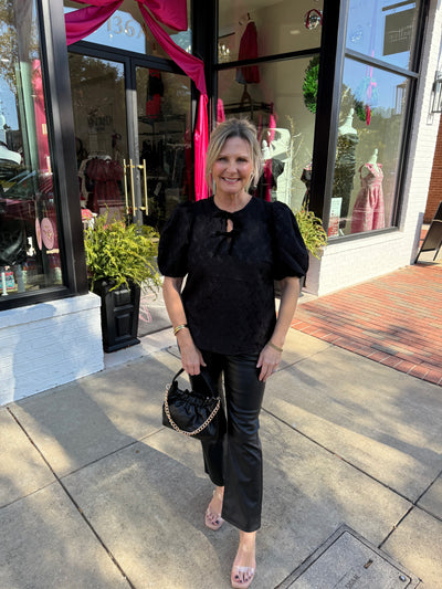 Ren Jet Black Jacquard Top