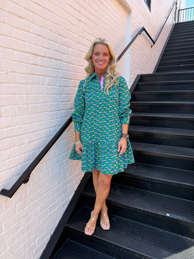 Fiona Honey Vines Green Dress