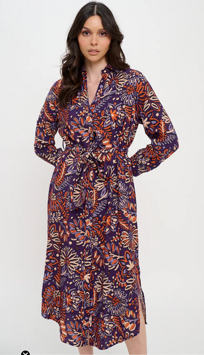 Twilight Ikat Shirt Dress