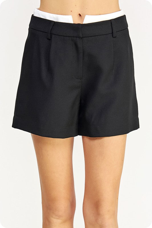 Contrast Trim Waist Band Shorts