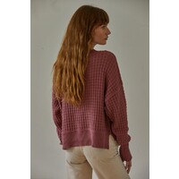Baylor Lightweight Sweater- Vintage Rose