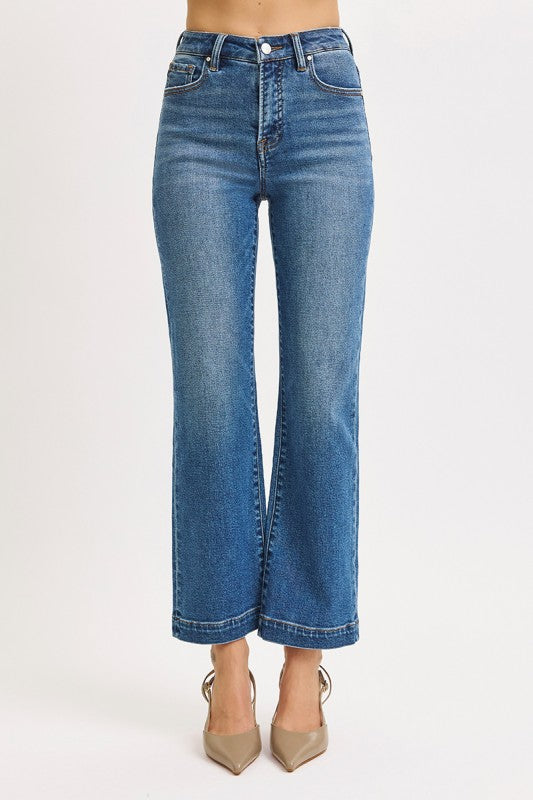High Rise Crop Straight Denim
