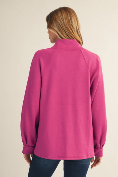 Magenta Loose Long Sleeve Top