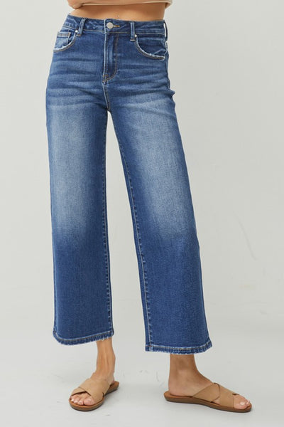 High Rise Wide Crop Jeans