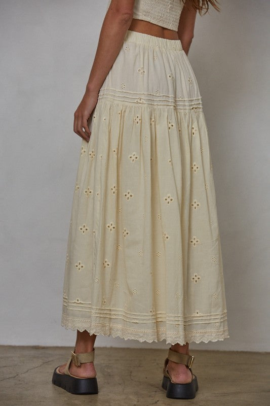 Estelie Eyelet Maxi Skirt