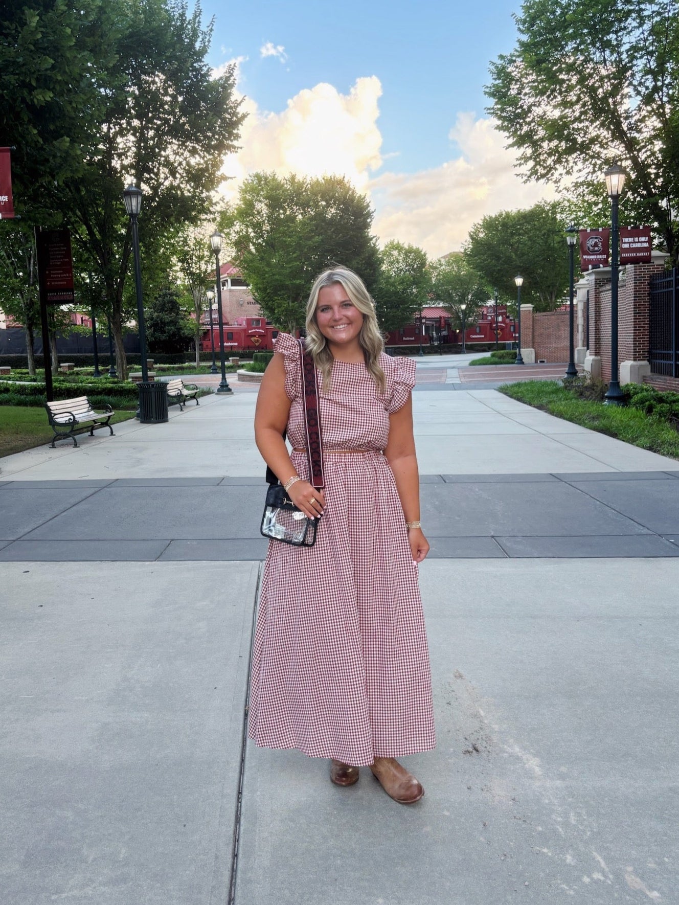 Garnet Gingham Maxi Skirt Set
