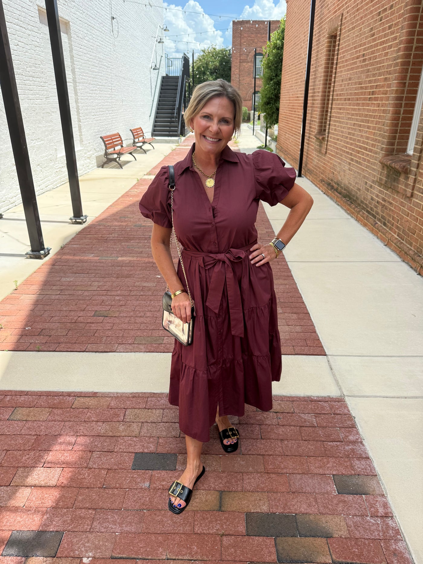 Clara Wine Maxi Dress