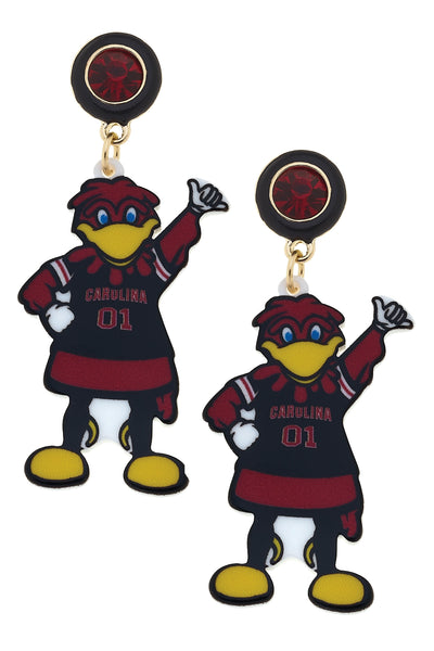 South Carolina Gamecock Resin Earrings