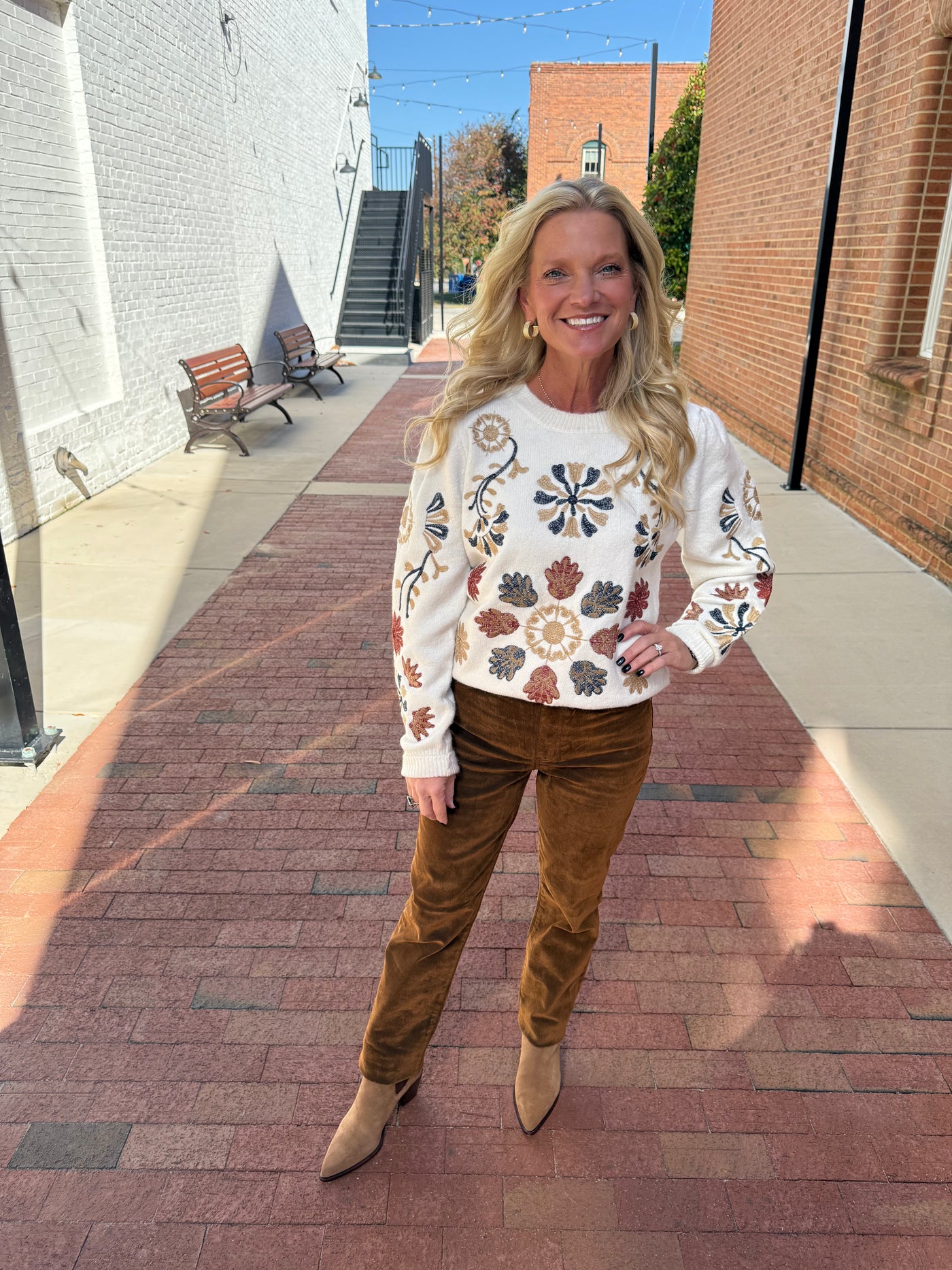 Smarty Pants High Rise Slim Straight Pant- Cognac