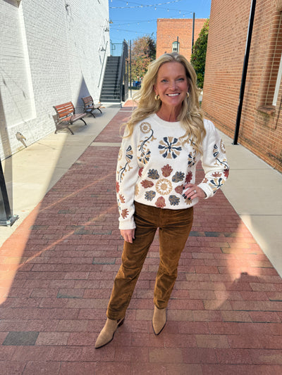 Smarty Pants High Rise Slim Straight Pant- Cognac