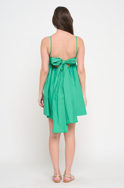 Green Ruched Chest Mini Dress