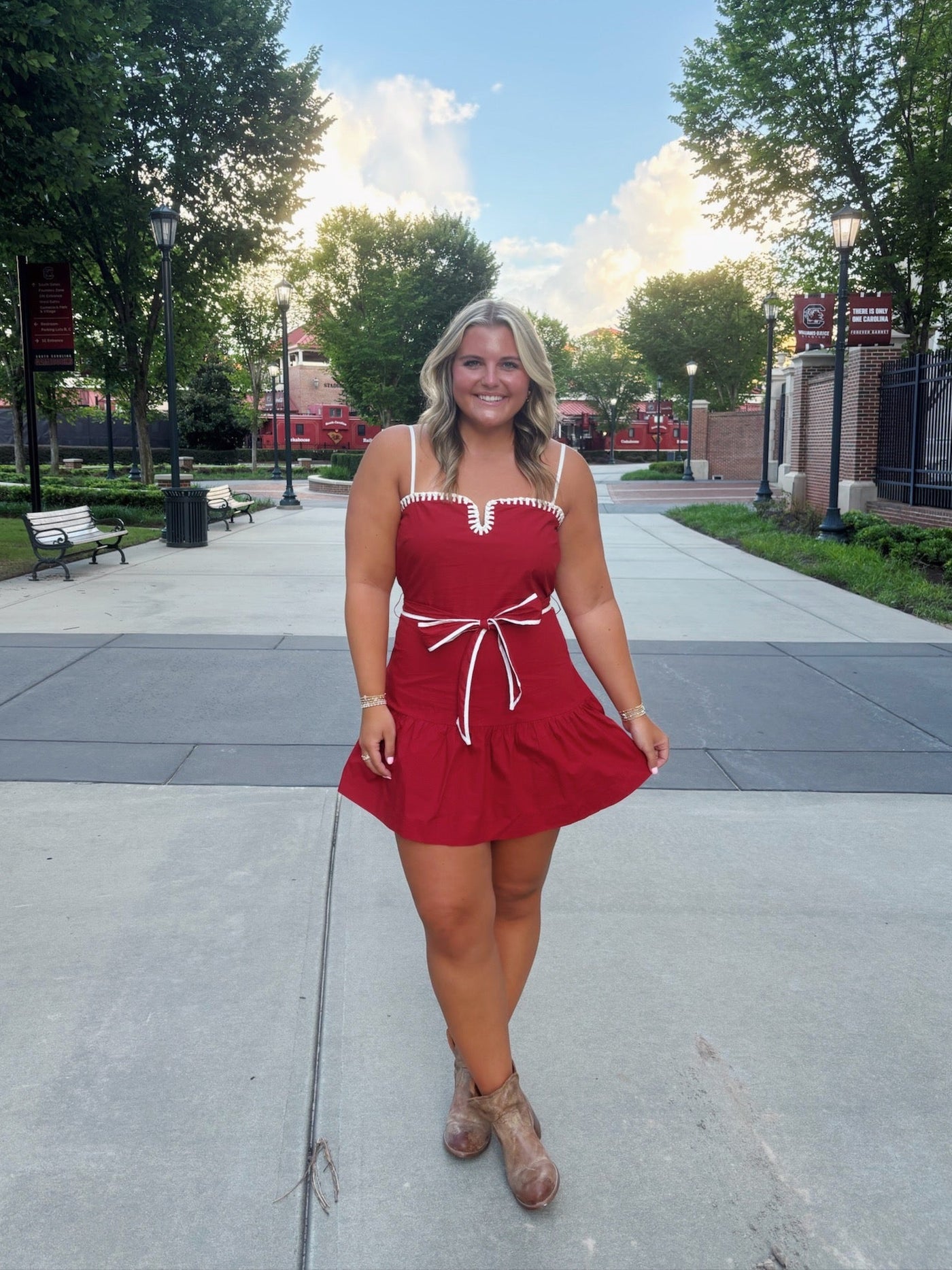 Drop Waist Braided Detail Mini Dress- Garnet