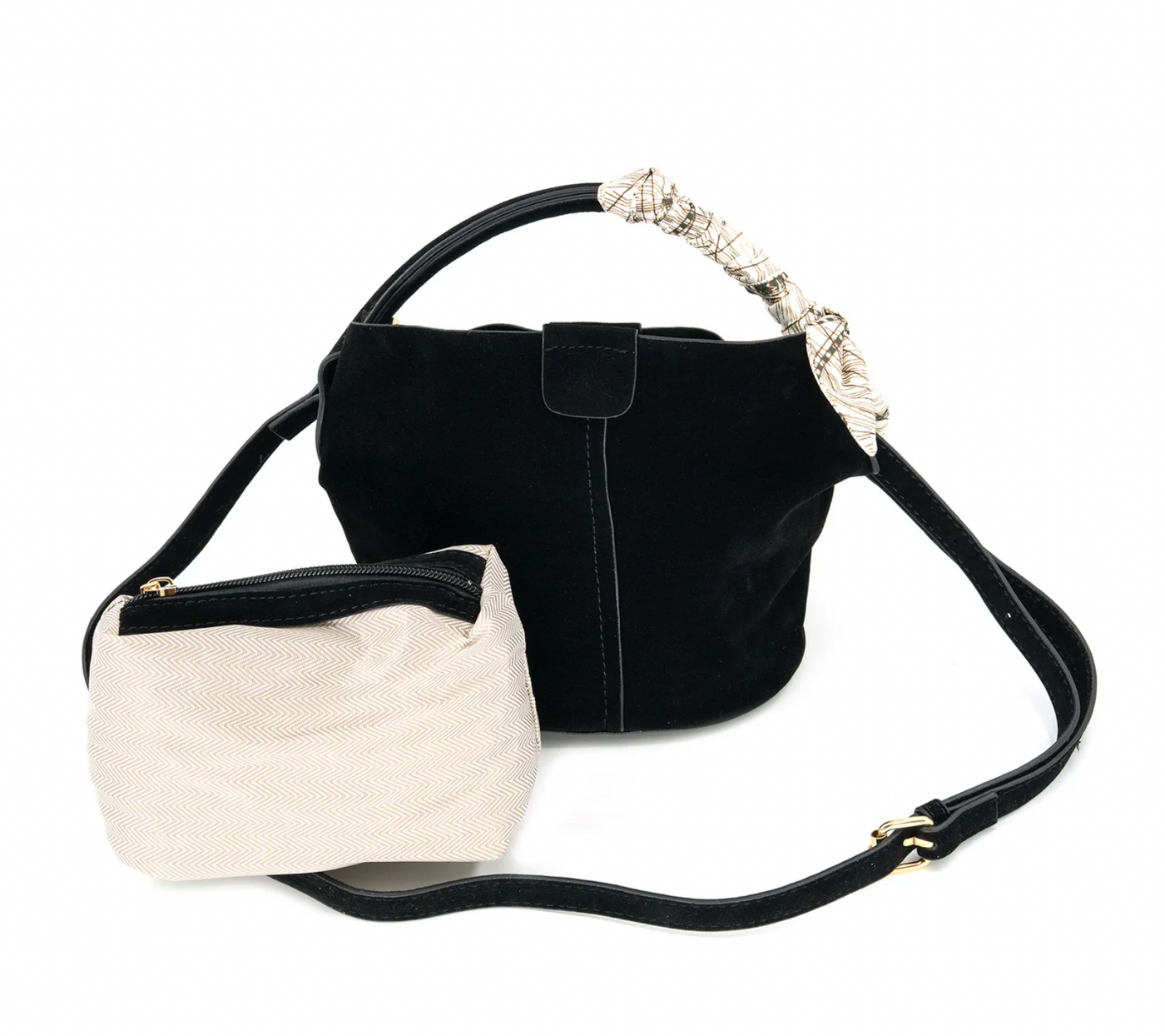 Suede Mini Bucket Bag