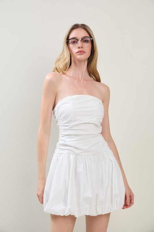 Strapless Tube Bubble Mini Dress