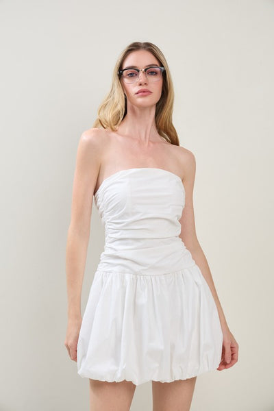 Strapless Tube Bubble Mini Dress