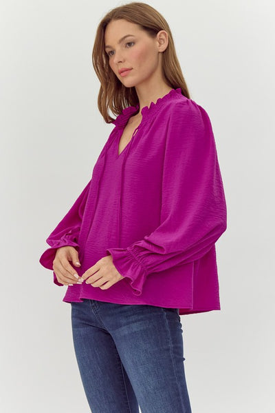 Magenta Poet Sleeve Top