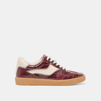 Notice Stitch Oxblood Croco Embossed Leather