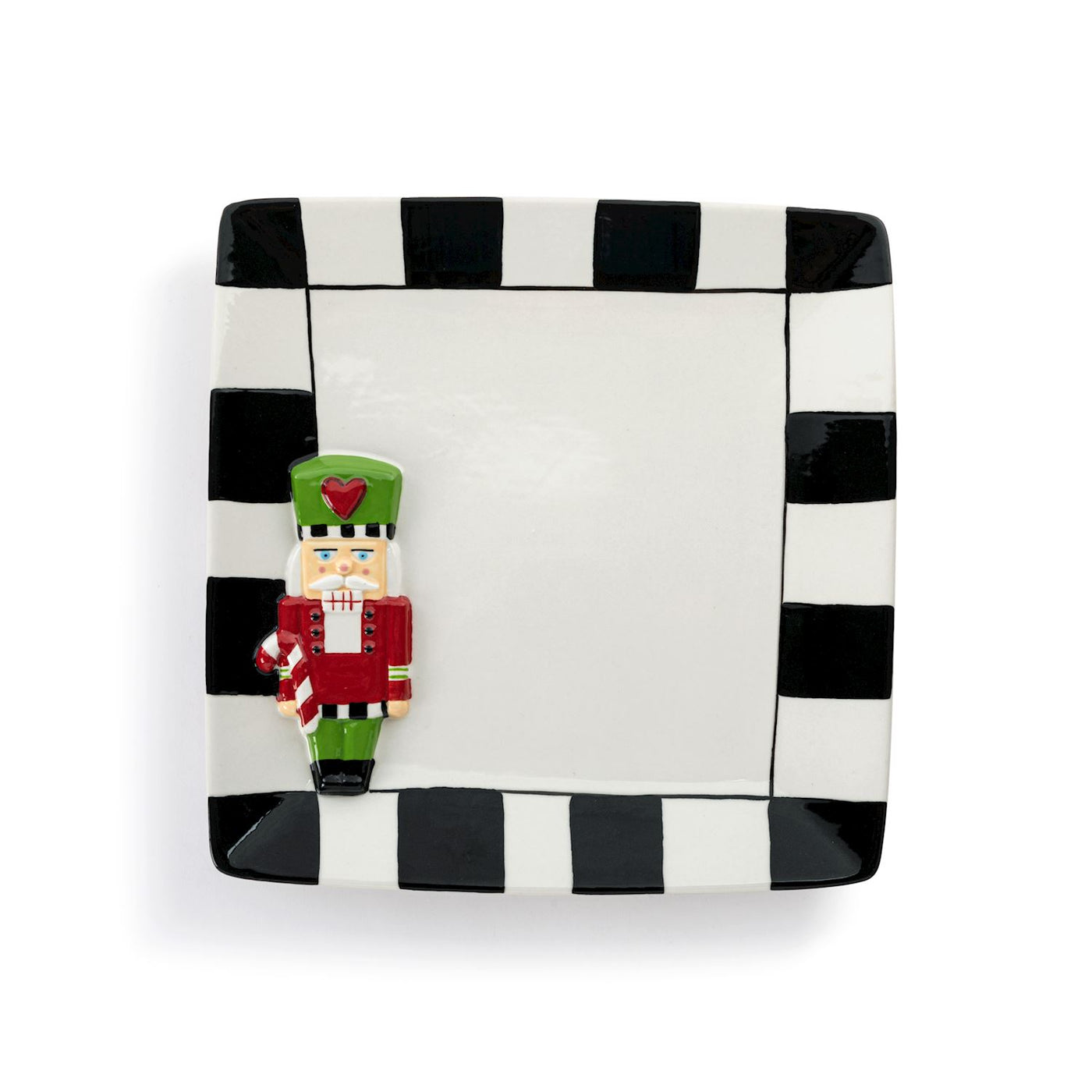 Nutcracker Checker Square Ceramic Platter