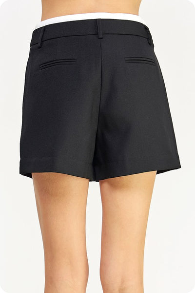 Contrast Trim Waist Band Shorts