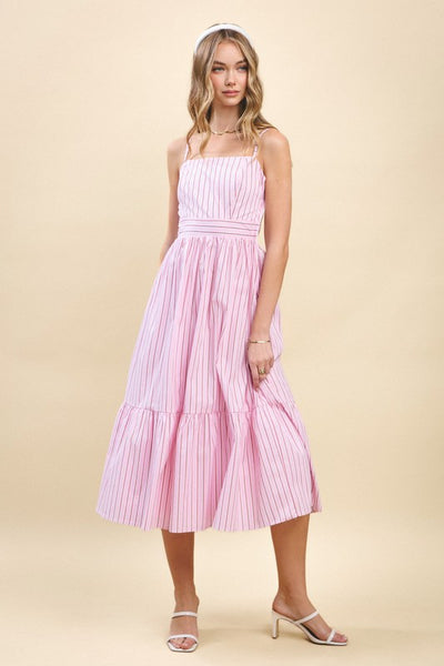Summer Striped Midi Dress