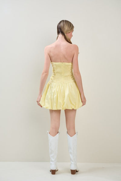 Strapless Tube Bubble Mini Dress