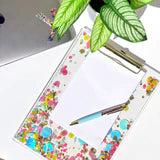 Shell-e-Brate Confetti Acrylic Clipboard