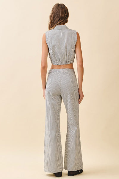 Vertical Pinstripe High Waisted Pants