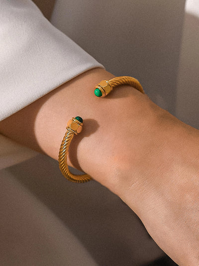 Vail 18K Gold Non-Tarnish Braided Bangle
