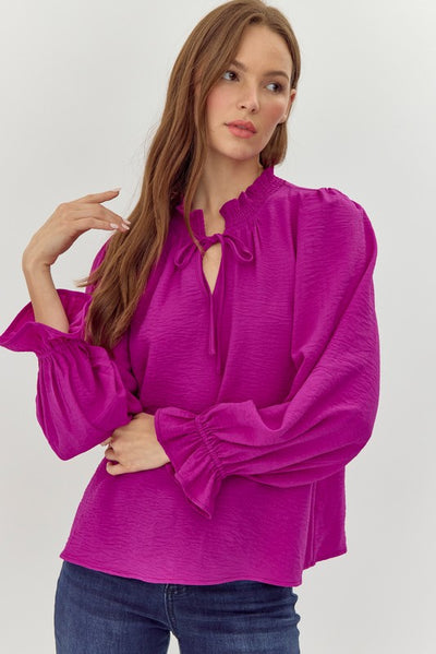 Magenta Poet Sleeve Top