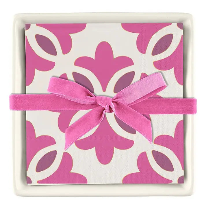 Ceramic Napkin Tray and Napkins