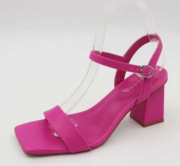 Block Heel Sandal- Hot Pink