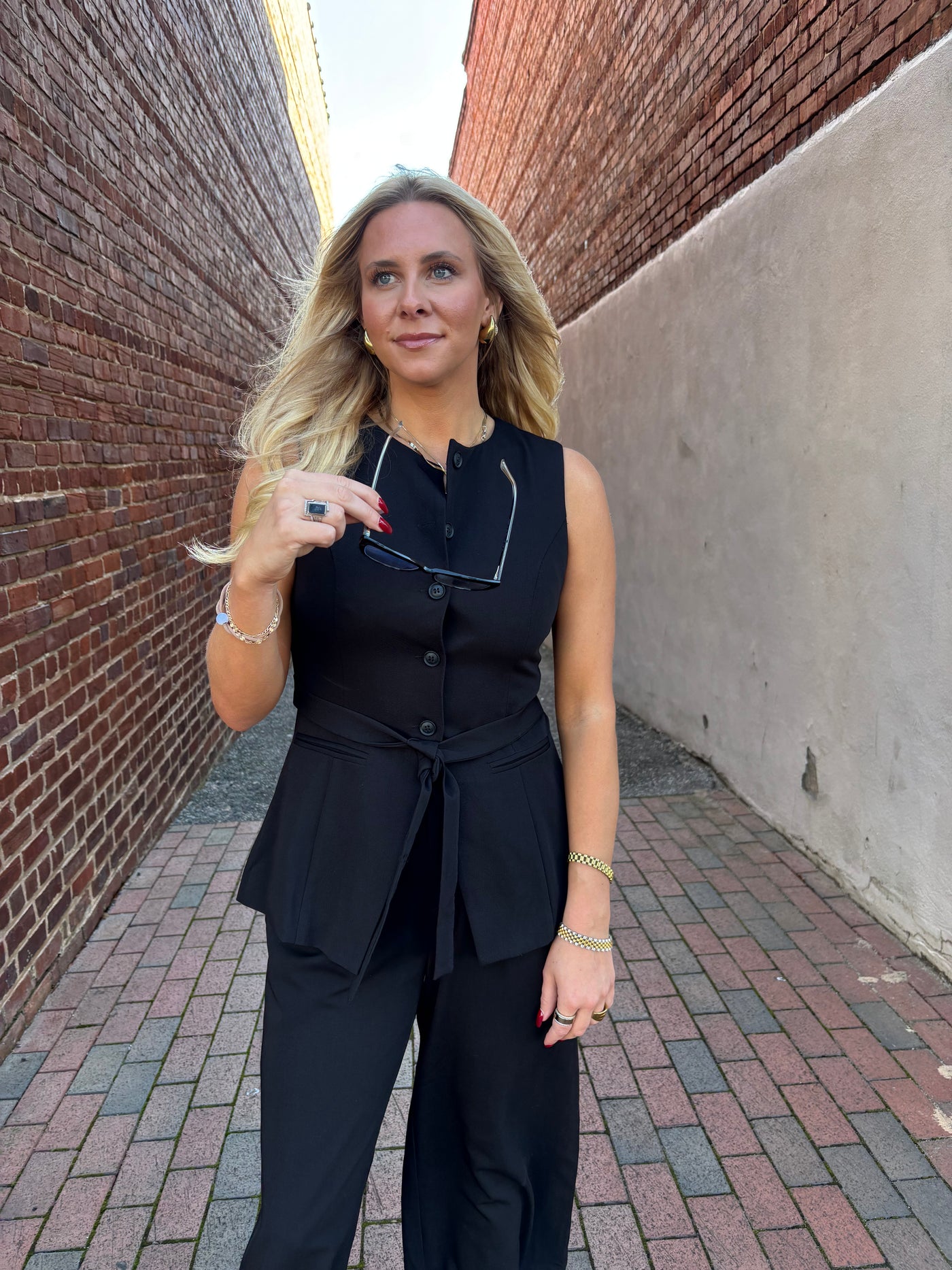Black Tailored Vest and Pants Set
