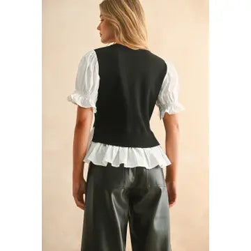 Layered Puff Sleeve Top