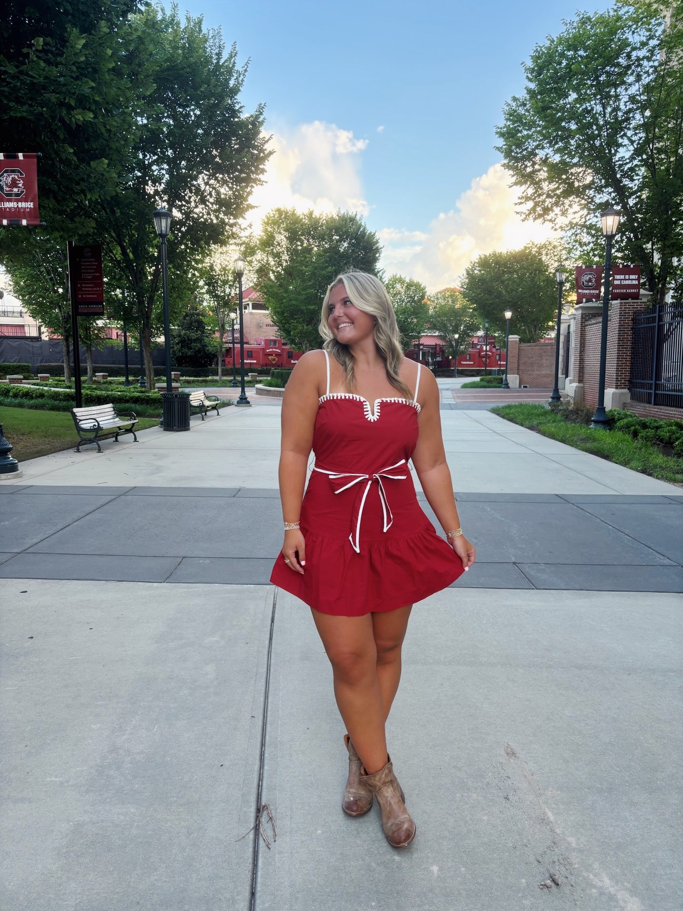 Drop Waist Braided Detail Mini Dress- Garnet