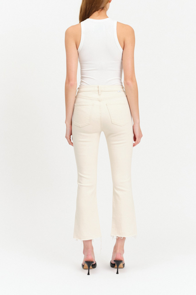 Shy Girl High Rise Crop Flare- Raw Cut