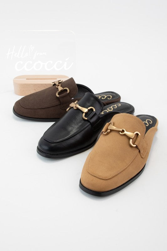 Horsebit Mule Flat-Toffee