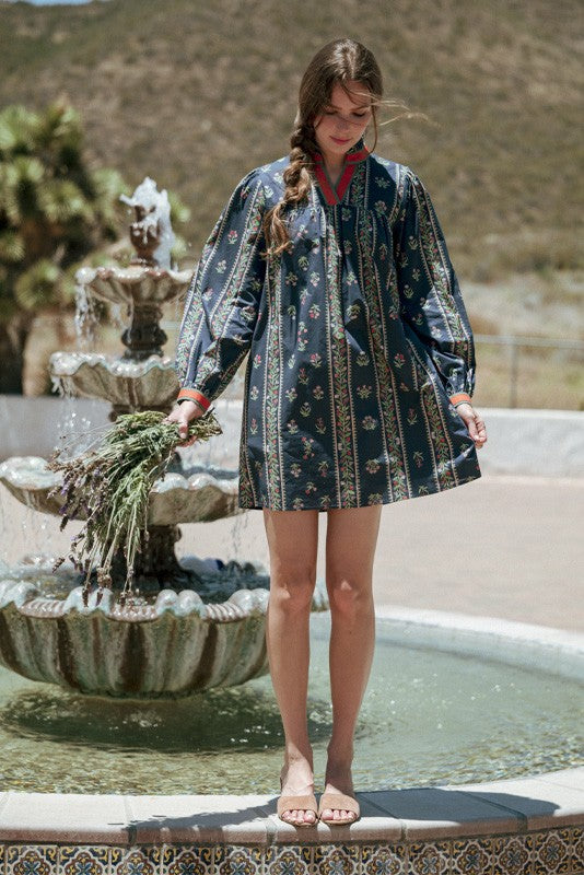 Navy Lovely Floral Dress