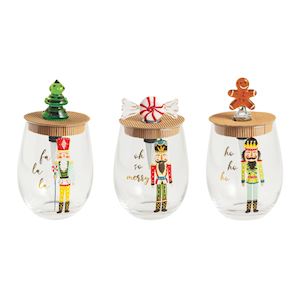 Nutcracker Wine Glass and Stopper Set