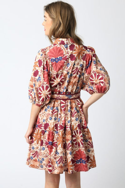 Fall Blooms Mini Dress