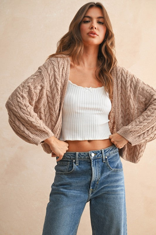 Lightweight Cable Knit Cardigan